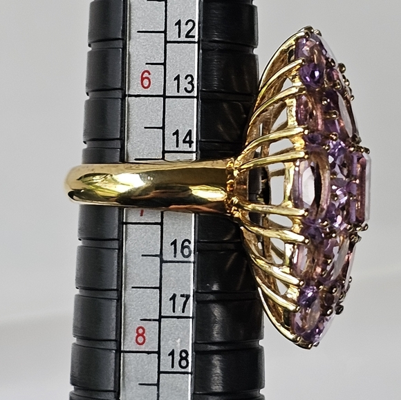 Bold & Beautiful Genuine Amethyst Vermeil Ring Size 7! - Picture 6 of 6